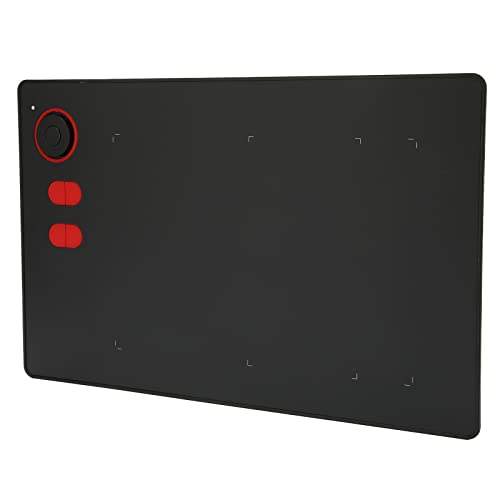 Grafiktablett, Vorder- und Rückseite, Universelle Computergrafiktabletts, Typ C, Ultrahochempfindliche Multifunktionsschnittstelle mit Stifthalter für den Desktop (Schwarz) von Hosit
