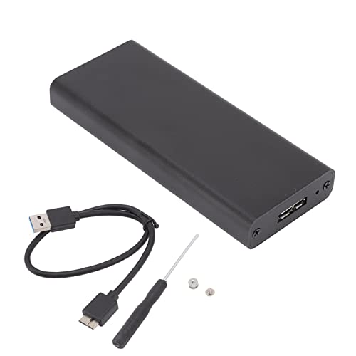 Hosit MSATA zu USB3.0 Gehäuse Adaptergehäuse, Super High Speed ​​Schwarz Hervorragende Wärmeableitung SSD Gehäuse Adapter für Laptops von Hosit