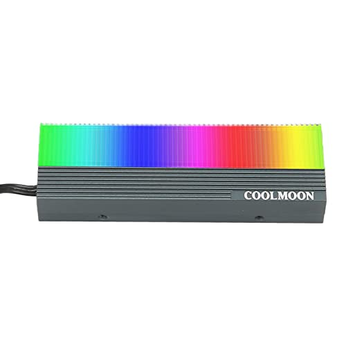 Hosit SSD-Kühler, RGB Bunte Lichter Festplattenkühlkörper Cooles Aussehen 5V 3-polig mit Standard-Wärmeleitpad für M.2 2280 SSD Hosit SSD-Kühler, RGB Bunte Lichter Festplattenkühlkörper Cooles Aussehen 5V 3-polig mit Standard-Wärmeleitpad für M.2 2280 SSD von Hosit