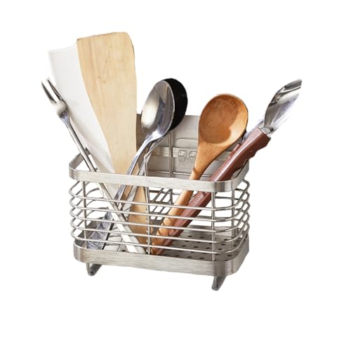 Hosmore Besteckkorb zur Organisation von Schubladen und Arbeitsplatten - Küchenutensilienhalter klein - Ideal für alle Küchen (Silber, S) von Hosmore