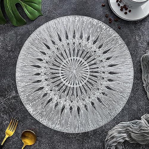 Hosoncovy 4-Pack Hohle Tischsets Tischmatten Set Waschbare PVC rutschfeste hitzebeständige Tischplatzmatten Abendessen Matten Mahlzeit Matte für Küche und Esszimmer für Hochzeit (Silber) von Hosoncovy