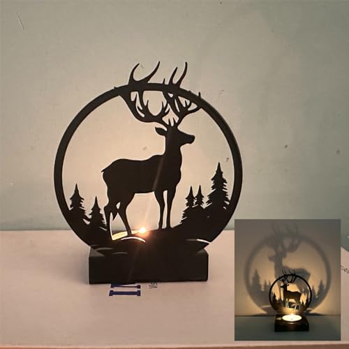 Hosoncovy Dekorative Metall Tier Teelicht Kerzenhalter Einzelne Teelicht Kerzenständer Teelicht Kerze Tablett Licht und Schatten Kunst Home Ornament für Haus für Hochzeit Dekoration (B) von Hosoncovy