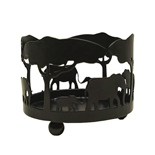 Hosoncovy Dekorative Metall Tier Teelicht Kerzenhalter Teelicht Kerzenständer Teelicht Kerzenständer Teelicht Kerze Tablett Licht Schatten Kunst Home Ornament für Home Decoration (Elefant Muster) von Hosoncovy