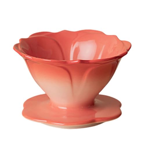 Hosoncovy Keramik-Kaffeetropfer, Kaffeefilterhalter, Kaffeefilter, Kegel, Kaffeebereiter, Tasse (rot) von Hosoncovy