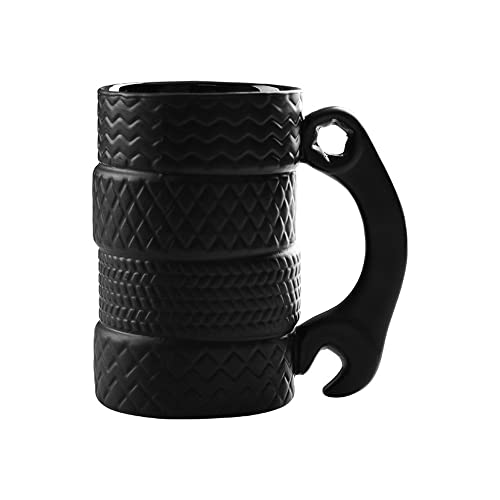 Hosoncovy Kreativer Reifenförmiger Keramikbecher Keramikrad Kaffeebecher Trinkbecher Kaffeetasse Trinkbecher 3D-Becher Geschenkbecher 500 ml Fassungsvermögen (B) von Hosoncovy