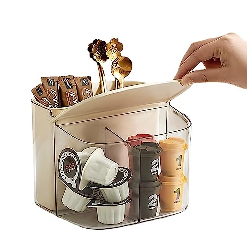 Hosoncovy Teebeutel Kaffee Kapsel Zucker Speicher Halter Tee Box Container Tee Paket Rack Teebeutel Regal Tee Station Stand für Kabinett Countertop (Weiß) von Hosoncovy