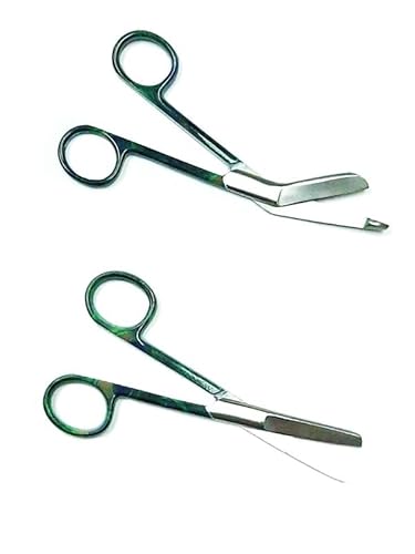 Krankenschwester Scheren Set MIT GRAVUR - Verbandschere Krankenschwester - Krankenschwester Zubehör - Krankenschwester Geschenk - Edelstahl Scharf - Abgerundete Spitze (Pfau) von Hospitrix