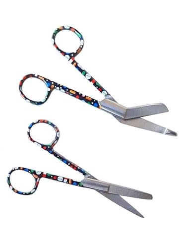 Krankenschwester Scheren Set MIT GRAVUR - Verbandschere Krankenschwester - Krankenschwester Zubehör - Krankenschwester Geschenk - Edelstahl Scharf - Abgerundete Spitze (Pillen) von Hospitrix