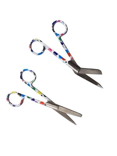 Krankenschwester Scheren Set MIT GRAVUR - Verbandschere Krankenschwester - Krankenschwester Zubehör - Krankenschwester Geschenk - Edelstahl Scharf - Abgerundete Spitze (Splash) von Hospitrix