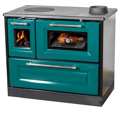 Kaminofen mit Backfach und Herdplatte 4012 Grün Holzofen 8 kW Holz Ofen Mehrfachbelegung Kamin Heizofen Küchenherd Kaminofen mit Backfach und Herdplatte 4012 Grün Holzofen 8 kW Holz Ofen Mehrfachbelegung Kamin Heizofen Küchenherd von Hosseven