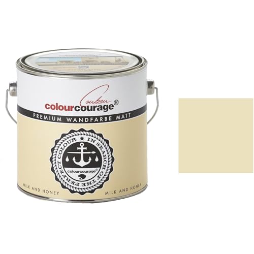 Hossi's Wholesale Colourcourage 2,5l Wandfarbe hohe Deckkraft Klasse 1 Milk and Honey Beige Creme | Innenfarbe | geruchslos von Hossi's Wholesale