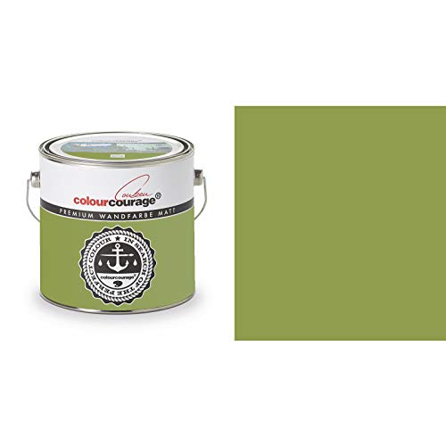 Hossi's Wholesale 2,5 Liter Colourcourage Premium Wandfarbe Pomme de Pin Grün | L719778608 | geruchslos | tropf- und spritzgehemmt von Hossi's Wholesale