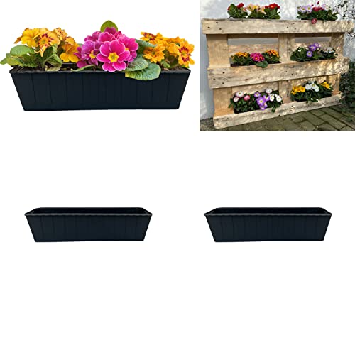 Hossi's Wholesale 2er Blumenkasten Set Balkonkasten Einsatz passend für Europaletten für Blumen, Kräuter und Früchte 2 Stück 37cm von Hossi's Wholesale