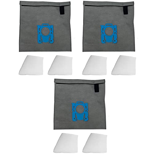 3 wiederverwendbare Dauer-Textil-Staubsaugerbeutel kompatibel für Philips HR 8539 Mobilo Plus von Hossi's Wholesale