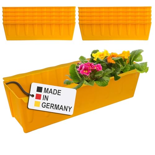 Hossi's Wholesale 10 Euro-Paletten Blumenkästen-Einsätze | 37,3cm Gelb | Pflanzkasten für Europalette Palette | Balkonkasten | Blumentopf | aus stabilen Kunststoff | Made in Germany von Hossi's Wholesale