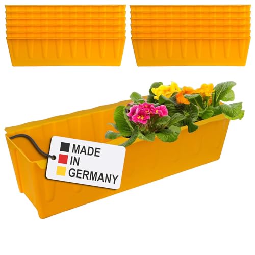 Hossi's Wholesale 12 Euro-Paletten Blumenkästen-Einsätze | 37,3cm Gelb | Pflanzkasten für Europalette Palette | Balkonkasten | Blumentopf | aus stabilen Kunststoff | Made in Germany von Hossi's Wholesale