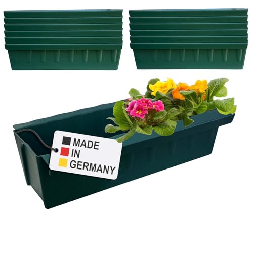 Hossi's Wholesale 12 Euro-Paletten Blumenkästen-Einsätze | mit Hängesystem zum Einhängen | 37,3cm Dunkelgrün | Pflanzkasten für Europalette Palette | Balkonkasten | Blumentopf | extrem stabil von Hossi's Wholesale