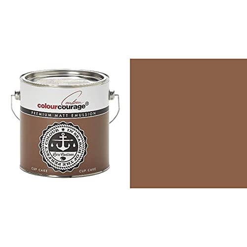 Hossi's Wholesale 2,5 Liter Colourcourage Premium Wandfarbe Cup Cake Braun Schokolade | L719778619 | geruchslos | tropf- und spritzgehemmt von Hossi's Wholesale