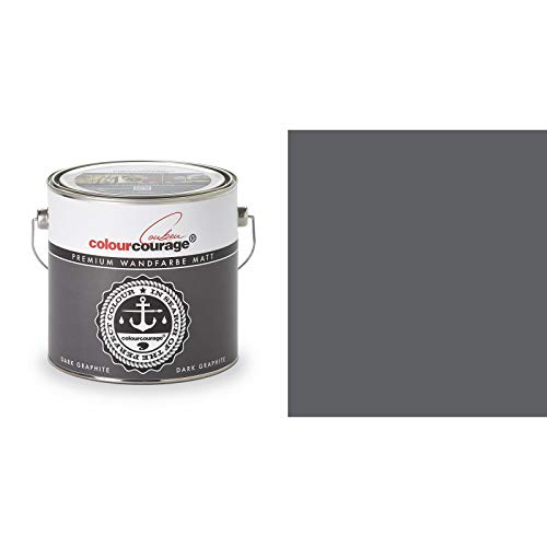 Hossi's Wholesale 2,5 Liter Colourcourage Premium Wandfarbe Dark Graphite Grau | L709449575 | geruchslos | tropf- und spritzgehemmt von Hossi's Wholesale