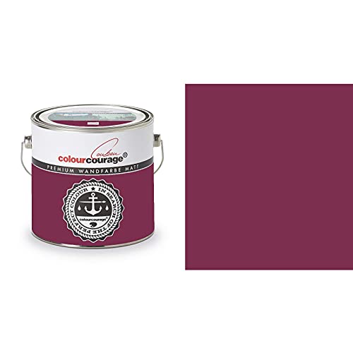 Hossi's Wholesale 2,5 Liter Colourcourage Premium Wandfarbe Ortensia Rossa Rotviolett | L719778593 | geruchslos | tropf- und spritzgehemmt von Hossi's Wholesale