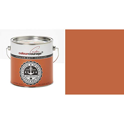Hossi's Wholesale 2,5 Liter Colourcourage Premium Wandfarbe Retired Buoy Orange | L719778594 | geruchslos | tropf- und spritzgehemmt von Hossi's Wholesale