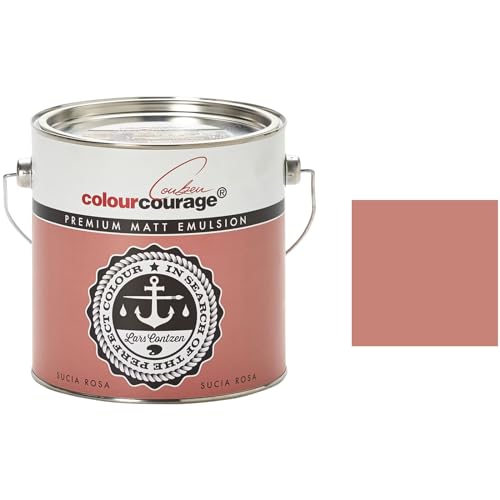 Hossi's Wholesale 2,5 Liter Colourcourage Premium Wandfarbe Sucia Rosa | geruchslos | tropf- und spritzgehemmt von Hossi's Wholesale