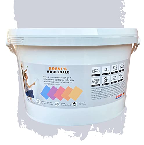 2,5 Liter Premium Wandfarbe Harmony of Grey Grau matt | geruchslos | tropf- und spritzgehemmt von Hossi's Wholesale