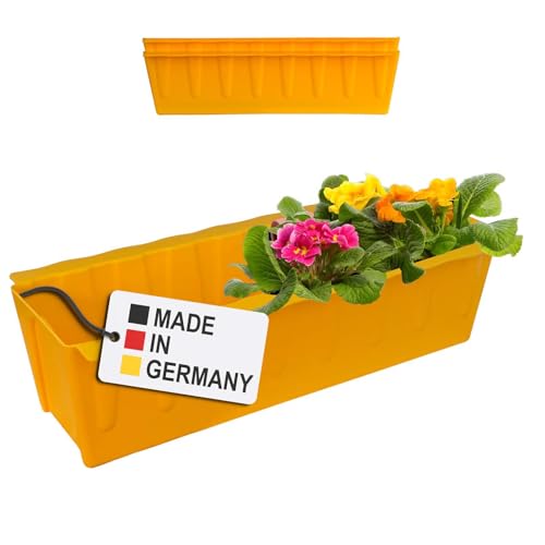 Hossi's Wholesale 2 Euro-Paletten Blumenkästen-Einsätze | 37,3cm Gelb | Pflanzkasten für Europalette Palette | Balkonkasten | Blumentopf | aus stabilen Kunststoff | Made in Germany von Hossi's Wholesale
