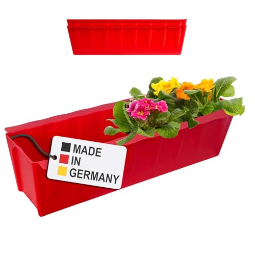 Hossi's Wholesale 2 Euro-Paletten Blumenkästen-Einsätze | 37,3cm Rot | Pflanzkasten für Europalette Palette | Balkonkasten | Blumentopf | aus stabilen Kunststoff | Made in Germany von Hossi's Wholesale