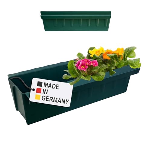 Hossi's Wholesale 2 Euro-Paletten Blumenkästen-Einsätze | mit Hängesystem zum Einhängen | 37,3cm Dunkelgrün | Pflanzkasten für Europalette Palette | Balkonkasten | Blumentopf | extrem stabil von Hossi's Wholesale