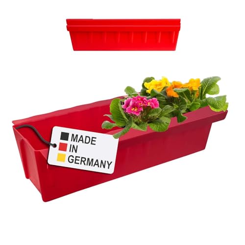 Hossi's Wholesale 2 Euro-Paletten Blumenkästen-Einsätze | mit Hängesystem zum Einhängen | 37,3cm Rot | Pflanzkasten für Europalette Palette | Balkonkasten | Blumentopf | extrem stabil von Hossi's Wholesale