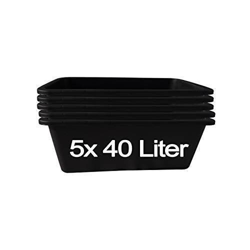 Hossi's Wholesale – 5 Stück Mörtelwanne 40 Liter für Baustelle, Haushalt, Garten, Industrie UVM. – Mörtelkübel für Mörtel, Beton, Schutt & Baustoffe – extrem Stabiler Baueimer mit verstärktem Boden Hossi's Wholesale – 5 Stück Mörtelwanne 40 Liter für Baustelle, Haushalt, Garten, Industrie UVM. – Mörtelkübel für Mörtel, Beton, Schutt & Baustoffe – extrem Stabiler Baueimer mit verstärktem Boden von Hossi's Wholesale