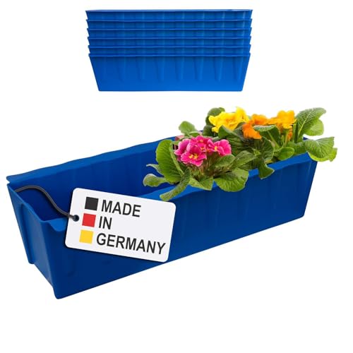 Hossi's Wholesale 6 Euro-Paletten Blumenkästen-Einsätze | 37,3cm Blau | Pflanzkasten für Europalette Palette | Balkonkasten | Blumentopf | aus stabilen Kunststoff | Made in Germany von Hossi's Wholesale