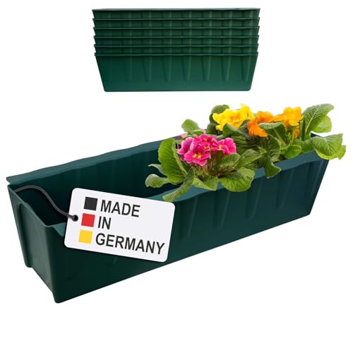 Hossi's Wholesale 6 Euro-Paletten Blumenkästen-Einsätze | 37,3cm Dunkelgrün | Pflanzkasten für Europalette Palette | Balkonkasten | Blumentopf | aus stabilen Kunststoff | Made in Germany von Hossi's Wholesale