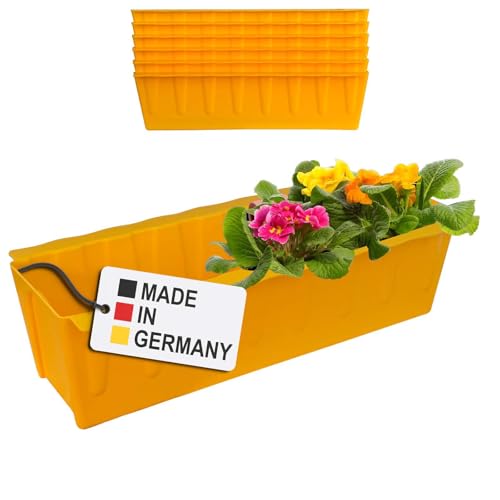 Hossi's Wholesale 6 Euro-Paletten Blumenkästen-Einsätze | 37,3cm Gelb | Pflanzkasten für Europalette Palette | Balkonkasten | Blumentopf | aus stabilen Kunststoff | Made in Germany von Hossi's Wholesale