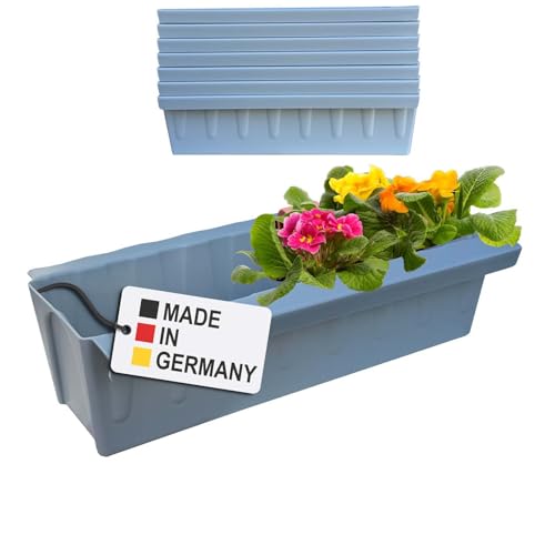Hossi's Wholesale 6 Euro-Paletten Blumenkästen-Einsätze | mit Hängesystem zum Einhängen | 37,3cm Hellgrau | Pflanzkasten für Europalette Palette | Balkonkasten | Blumentopf | extrem stabil von Hossi's Wholesale