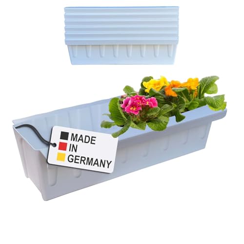 Hossi's Wholesale 6 Euro-Paletten Blumenkästen-Einsätze | mit Hängesystem zum Einhängen | 37,3cm Weiß | Pflanzkasten für Europalette Palette | Balkonkasten | Blumentopf | extrem stabil von Hossi's Wholesale