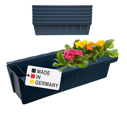 Hossi's Wholesale 6 Euro-Paletten Blumenkästen-Einsätze | mit Hängesystem zum Einhängen | 37,3cm Anthrazit | Pflanzkasten für Europalette Palette | Balkonkasten | Blumentopf | extrem stabil von Hossi's Wholesale