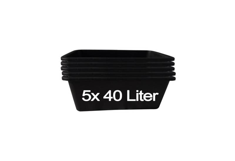 Hossi's Wholesale Mörtelkübel 5x40l Set Pflanzwanne Mörtelkasten Pflanzkübel Zementkübel Mörtelkübel, (5-tlg) von Hossi's Wholesale