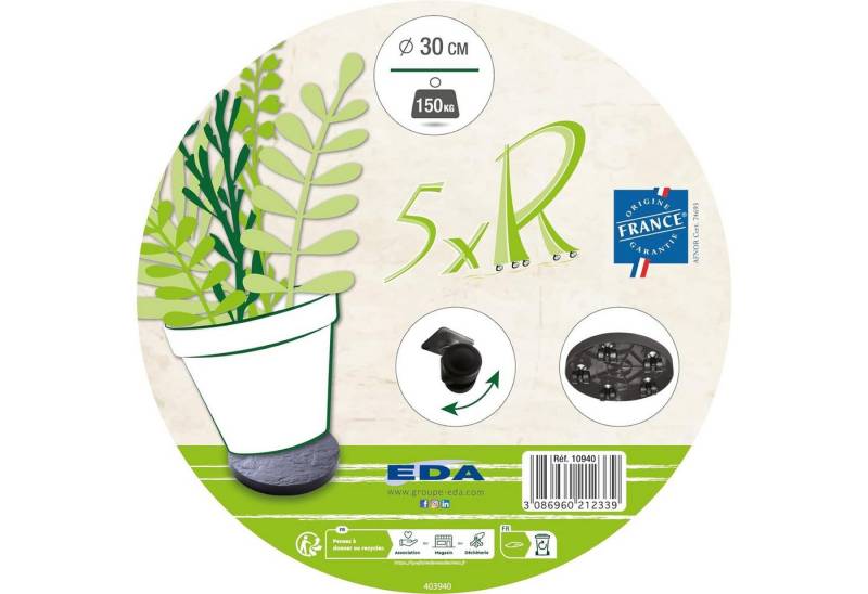 Hossi's Wholesale Pflanzenroller EDA Pflanzenroller 10940 G.ARD SX4 Halterung für Blumentopf 30 cm von Hossi's Wholesale
