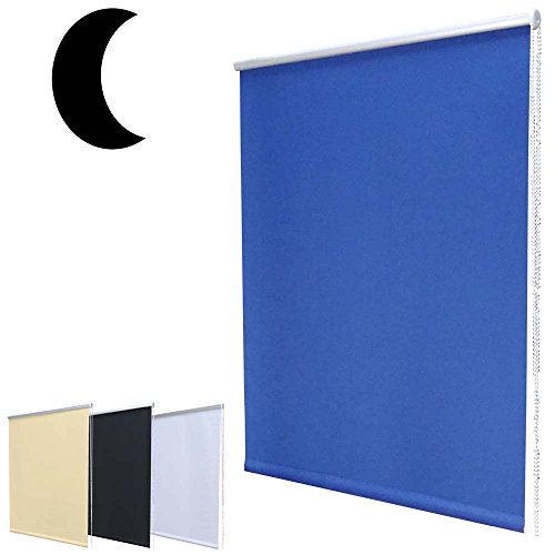 Hossi's Wholsale Nachtdunkel Klemmfix Mini Verdunkelungsrollo ohne Bohren inkl. Klemmträger/Blau 40x100cm (Breite x Höhe) von Hossi's Wholesale