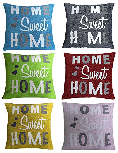 Hossner Heimtex Kissenhülle Kissenbezug Sofakissen Dekokissen Zierkissen Schriftzug Home Sweet Home 45 x 45 cm gewebte Struktur (Curry) von Hossner Heimtex