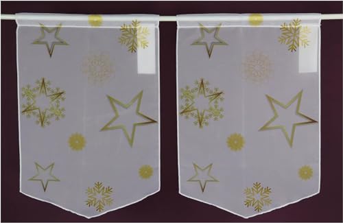 Hossner Fensterbild 2er- Pack Weihnachten Winterzeit Panneaux Scheibengardine 30 x 45 (BxH) cm von Hossner