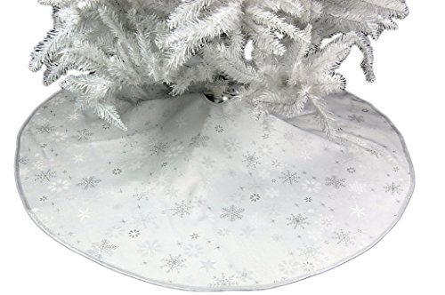 Hossner Baumdecke Weihnachten Sterne Silber Christbaumdecke Wende - Weihnachtsbaumdecke Baumschürze Schutzdecke (130 cm) von Hossner