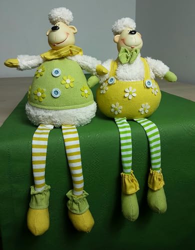 Hossner Kantenhocker Schaf 2- er Set Osterdeko Frühlingsdeko Ostern Deko- Figuren von Hossner