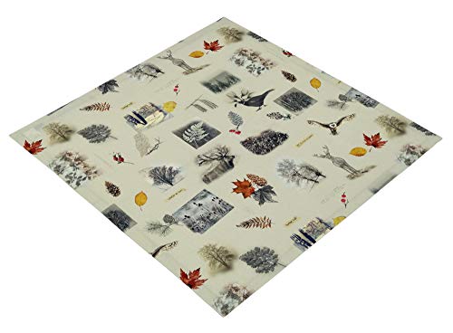 Hossner Tischdecke Herbst Tischläufer Baumwolldecke Beige Natur Blätter Wald Forrest Life 100% Baumwolle (85 x 85 cm Mitteldecke) von Hossner