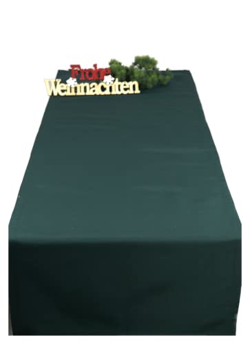 Tischläufer für Weihnachten Winterzeit Uni- Kollektion 50 x 150 cm Dunkelgrün von Hossner