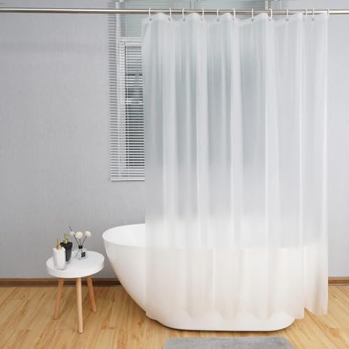 Hossom Duschvorhang Transparent 180x200cm Badewanne Vorhang Anti Schimmel Bad Vorhang Set Shower Curtains mit Ösen und 12 Duschvorhangringe von Hossom