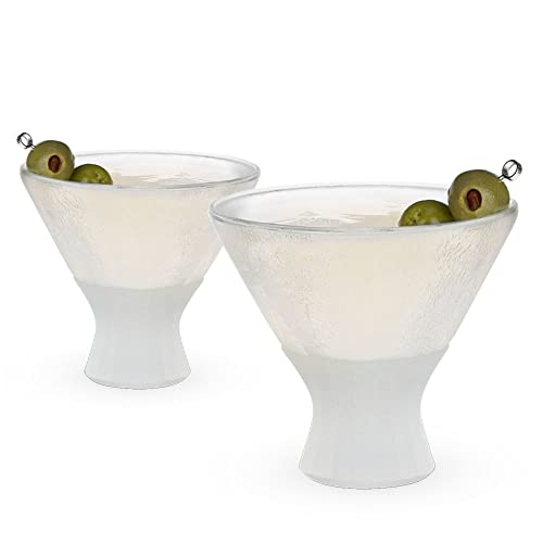 Host Freeze Isolierte Martini-Cocktailgläser, Gefrierschrank-Gel-Kühler, doppelwandiges Cocktailglas, 2 Stück, Glas von Host