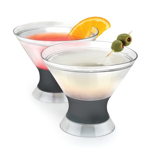 Host Freeze Isolierte Martini-Kühlbecher Doppelwandiges Stielloses Cocktailglas mit Gefriergel zum Einfrieren, 2er-Set 266 ml, Grau, 12.065x12.065x10.16 cm Host Freeze Isolierte Martini-Kühlbecher Doppelwandiges Stielloses Cocktailglas mit Gefriergel zum Einfrieren, 2er-Set 266 ml, Grau, 12.065x12.065x10.16 cm von Host